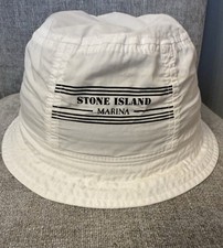 Raro cappello a secchiello Stone Island Marina taglia M (piccola vestibilità) bianco