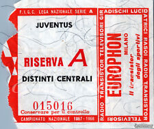 BIGLIETTO STADIO CALCIO SERIE A-JUVENTUS-RISERVA A-1967-1968-N°0015016-DIST.CENT