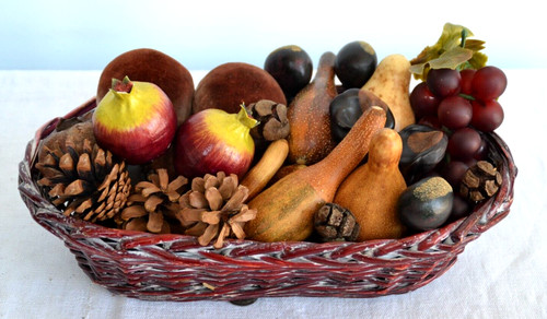 Vecchio cesto frutta e - frutta,