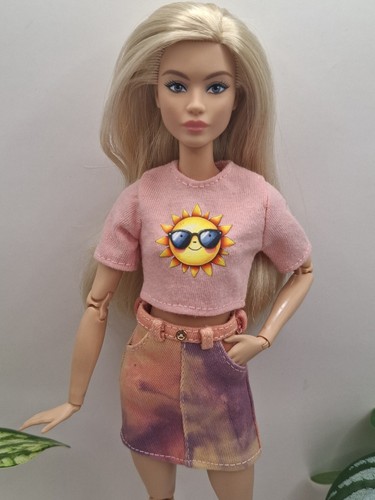 Gonna rosa denim e top - 🔥,