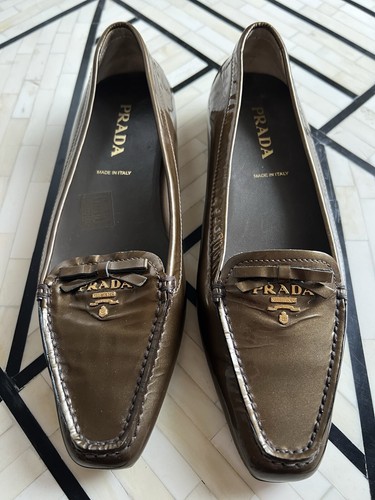 Mocassino con logo prada - con,