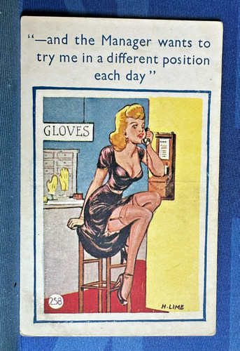 Comic postcard 1950s panties - 1950s,