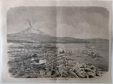 Stampa antica veduta catania - stampa,