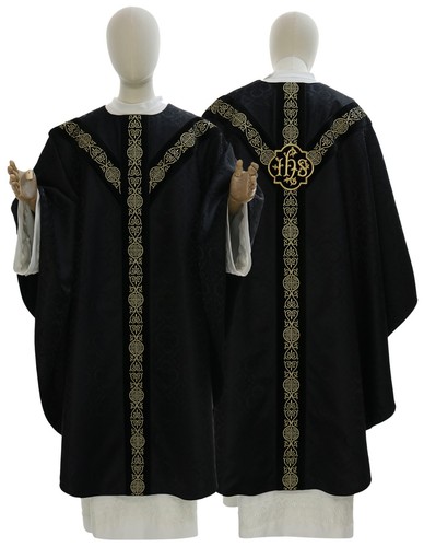 Casula semi gotica nera con - nera,