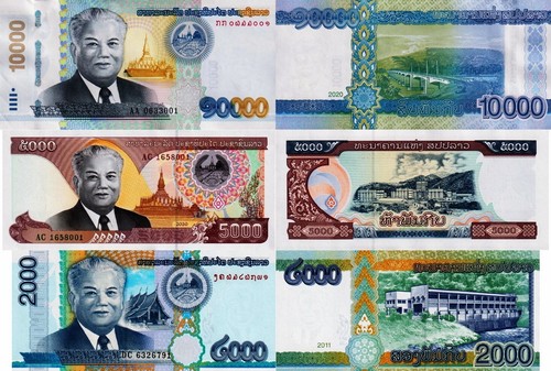 Laos lotto 3 banconote - -,