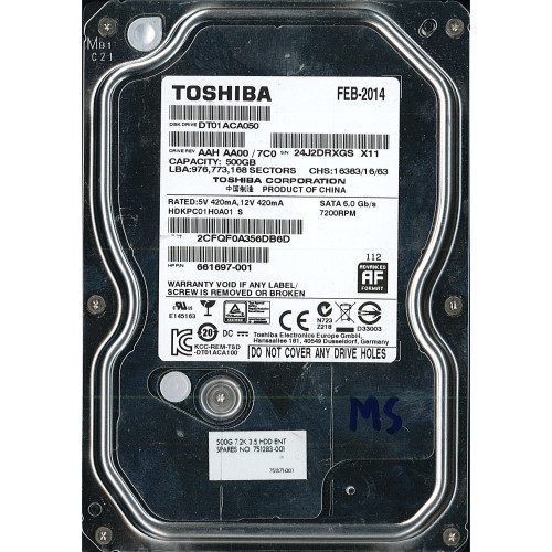 Hard disk hdd sata 500gb - 3.5",
