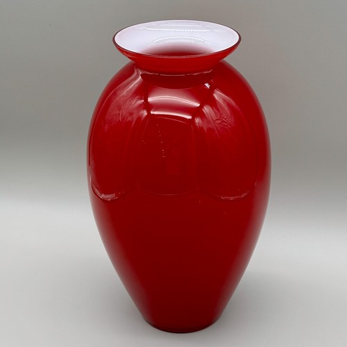 Vaso incamiciato rosso bianco