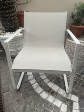 Sedia da esterno o da giardino in acciaio e textilene - beige - seduta comoda