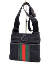 GUCCI Web Stripe Crossbody Bag