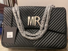 Borsa mia bag  iniziali MR e catena argento, dimensioni grandi 50x40x10pelle ner