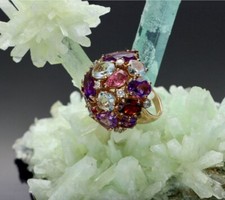 ANELLO CON BRILLANTI  E PIETRE SEMIPREZIOSE PONTE VECCHIO IN ORO 750/1000,18KT