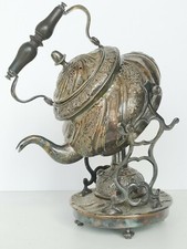 Teiera antica - Samovar in ottone lavorato a motivi floreali