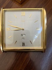 imhof table clock 8 Days Charge, 15 Jewels, Day-date, Box & Papers, Pendulettes