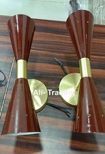 Applique da parete Stilnovo anni 50 metà secolo moderno ottone italiano lampa...