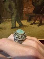 Anello Argento Oro Giada Imperiale E Diamanti 