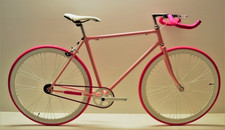 Fixed bike 28 rosa bianco personalizzabile