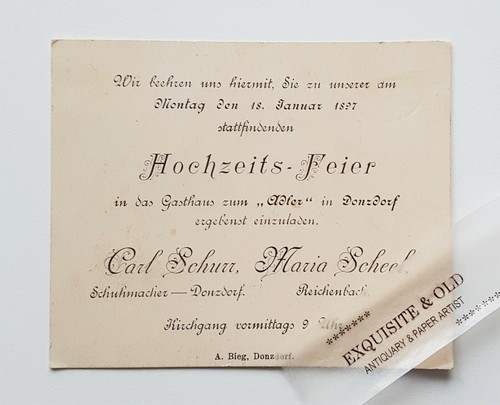 1897 matrimonio invito
