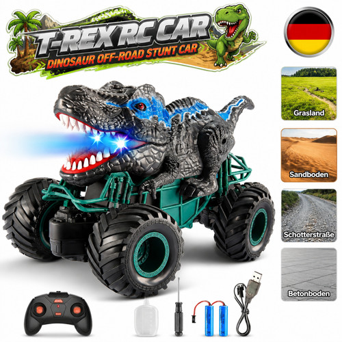 Rex dinosauro monster truck - t-rex,