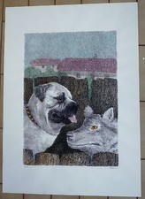 ENZO BELLINI SERIGRAFIA FIRMATA E NUMERATA E ACQUERELLATA A MANO RETOUCHE'