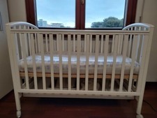 Lettino pali legno bianco - lettino,