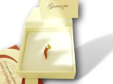 Piccolo ciondolo in oro con 750 per uomo e bambino di corno naturale CoRaL italiano