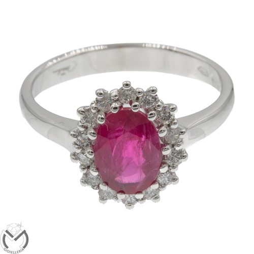 Anello oro bianco 750 - anello, kt