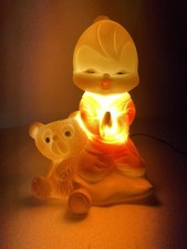 🟧 Chicco Rubber Night Lamp Vintage 70s originale Lampada Gomma da Notte
