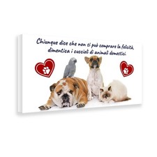 Quadro con frase sugli animali domestici|Q942|Stampa su tela per amanti cuccioli