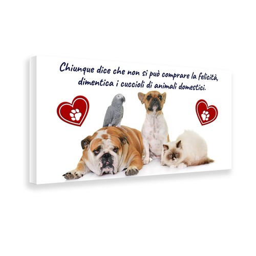 Quadro con frase sugli animali