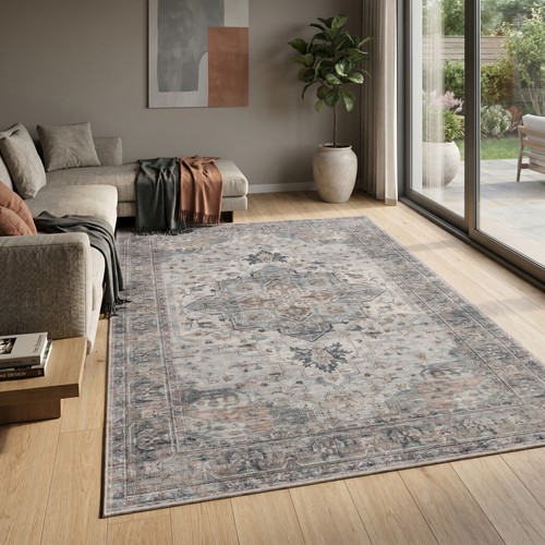Tappeto lavabile beige vintage