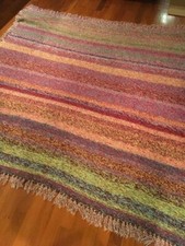 Coperta fatta a mano della nonna plaid, letto, crochet ,ferri, lana vintage