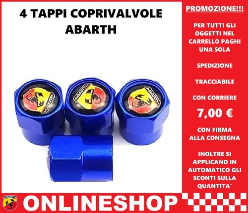 Tappi coprivalvole abarth blu - tappi,