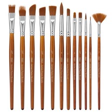 H&S Set di 12 Pennelli per Dipingere Professionali - Sintetici Pittura ad Olio