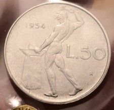 50 Lire 1954, Italia