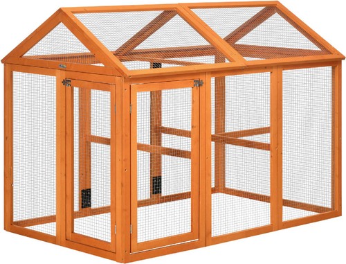 Gabbia galline legno porte - gabbia,