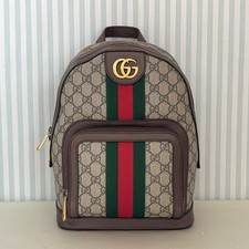 GUCCI Ophidia GG Supreme 547965 Zaino Beige Marrone Tela Pelle Web Stripe