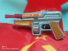 PISTOLA SPAZIALE VINTAGE DOPPIA CANNA 522 MF 861 GIOCATTOLO LATTA ALIMENTATA AD ATTRITO METALLO CINA