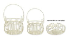 Coppia di cesti in ferro - bianco antico replica design retrò decorazione