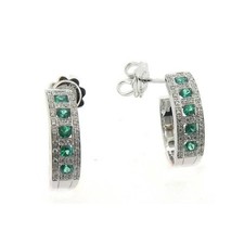 Orecchini Damiani Belle Epoque Smeraldi 20062801 Earrings Oro Bianco Boccole