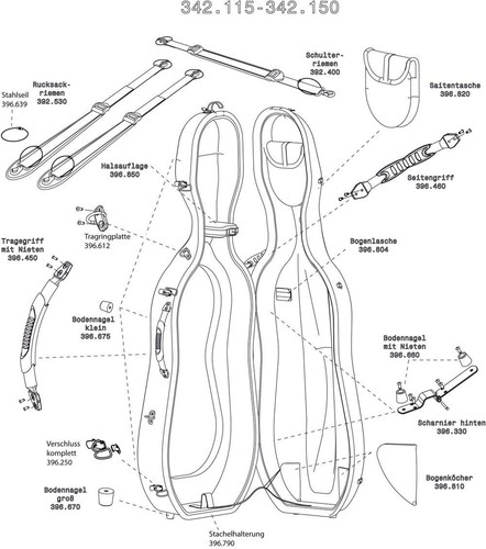 Violoncello astuccio per - astuccio,