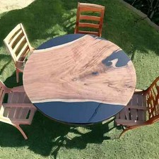 Tavolo Centrale In Legno Epoxy