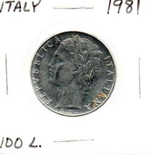 Italy 100 lire coin - lire,