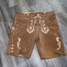 Lederhosen tedesco bavarese Oktoberfest vera pelle marrone taglia 56