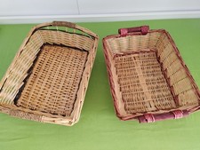 2 CESTINI IN VIMINI PER PACCO REGALO CESTA CESTO NATALE