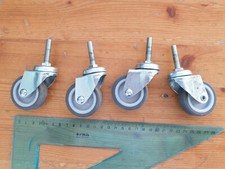 4 rotelle grigie ruote sterzanti senza blocco cuscinetto Ø50mm 50x18 per mobili