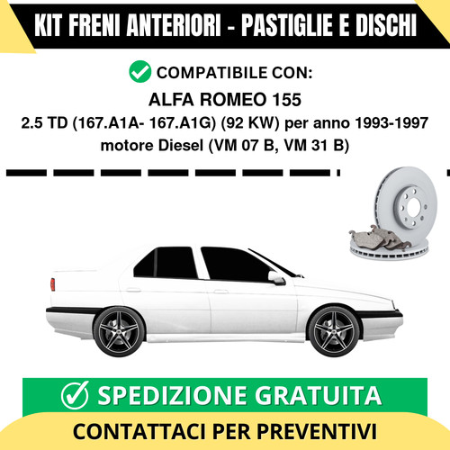 Kit freni anteriori alfa - anteriori,