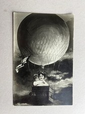 P) Cartolina militare pallone aerostatico donnina bambino 1912