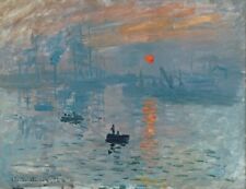 QUADRO STAMPA SU TELA CANVAS monet soleil levant impressionismo classico moderno