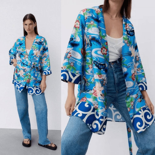 Nwt zara floral belted - nwt,