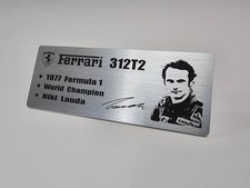 Targa nome metallo 1/12 Ferrari 312 T2 F1 Niki Lauda 1977 per repliche MFH GP ecc